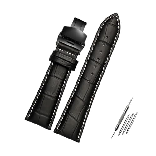 Rodsah Uhrenarmband 23 mm, 24 mm, 26 mm, 28 mm, große Breite, schwarz-braun, universelle Uhrenarmbänder für Herrenuhrenzubehör,23mm von Rodsah