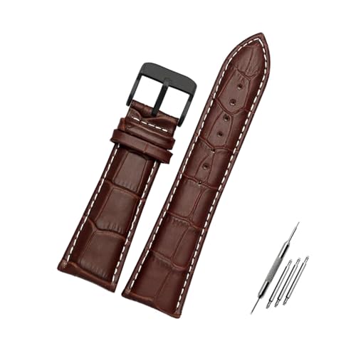 Rodsah Uhrenarmband 23 mm, 24 mm, 26 mm, 28 mm, große Breite, schwarz-braun, universelle Uhrenarmbänder für Herrenuhrenzubehör,23mm von Rodsah