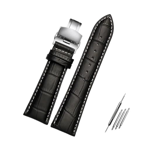 Rodsah Uhrenarmband 23 mm, 24 mm, 26 mm, 28 mm, große Breite, schwarz-braun, universelle Uhrenarmbänder für Herrenuhrenzubehör,24mm von Rodsah