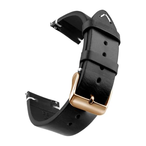 Rodsah Vintage Echtleder-Uhrenarmband, Schnellverschluss, 18 mm/19 mm/20 mm/21 mm/22 mm/24 mm Uhrenarmbänder,18mm von Rodsah