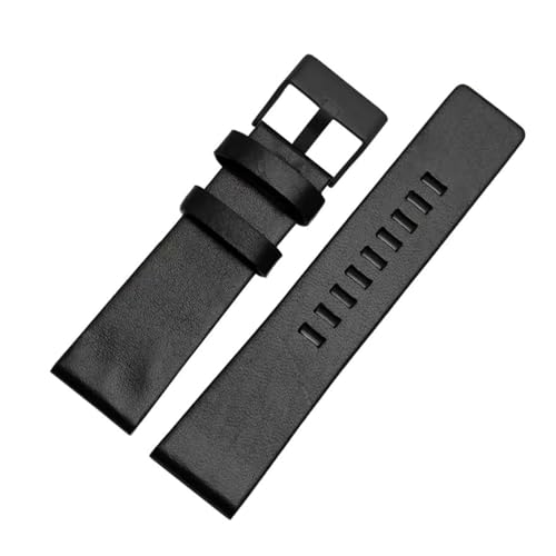 Rodsah Vintage-Lederarmband 22/24/26/28/30/32 mm, Echtlederarmband, schwarz-braun, Uhrenzubehör für Herren,30mm von Rodsah