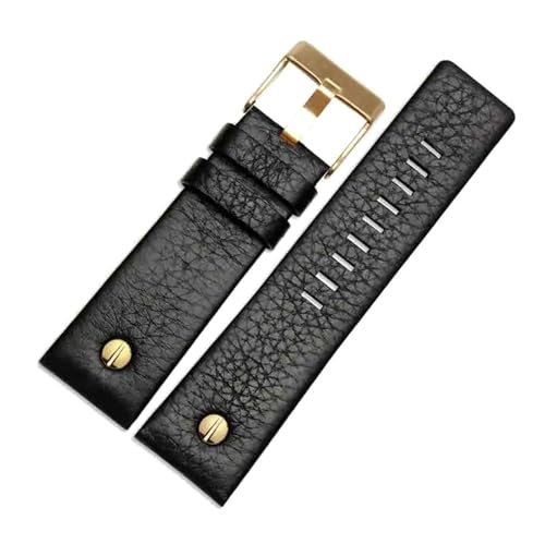 Rodsah Vintage-Lederarmband mit Nieten, 22–28 mm, für Herrenuhren, inkl. Montagewerkzeug,28mm von Rodsah