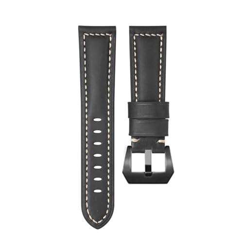 Rodsah Wasserdichtes Echtlederarmband für Herren, 20–22 mm, 24–26 mm, Ersatzarmband,22mm von Rodsah