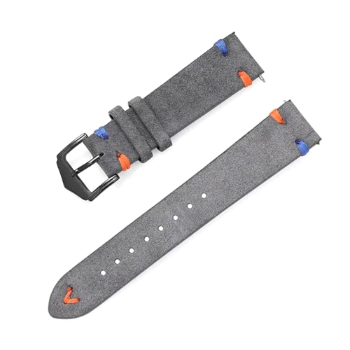 Rodsah Wildleder-Uhrenarmband 20 mm 22 mm Vintage-Armband Ersatz-Uhrenarmband für Herrenuhrenzubehör,Grau,22mm Rodsah Wildleder-Uhrenarmband 20 mm 22 mm Vintage-Armband Ersatz-Uhrenarmband für Herrenuhrenzubehör,Grau,22mm von Rodsah