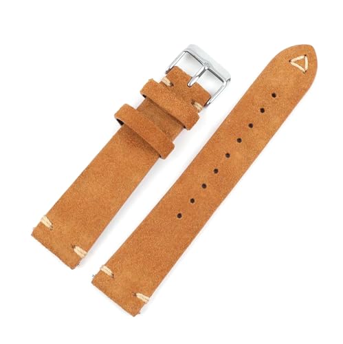 Rodsah Wildlederarmband, 18–24 mm, Vintage-Armband, handgefertigte Nähte,24mm von Rodsah