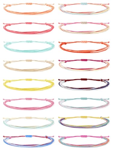 Roe Dolph Blaue Freundschaftsarmbänder für Frauen, Geschenke, trendige Sachen, String-Armbänder, wasserdicht, Sommer, Wellen, Surfer-Armbänder, verstellbare Knöchelarmbänder, Strand-Armbänder von Roe Dolph