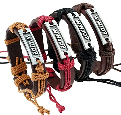 Roe Dolph WWJD Armbänder für Frauen What Would Jesus Do Armbänder, Einstellbar, Leder Metall Stoff Leder Metall, Autre von Roe Dolph