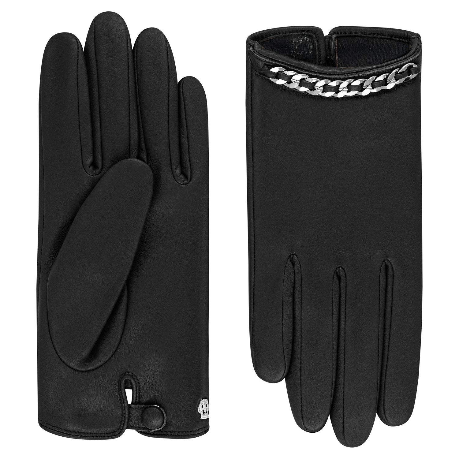 Roeckel Leder Handschuhe Loiret mit Kette und Seidenfutter von Roeckl