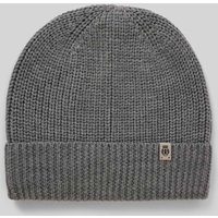 Roeckl Beanie mit Label-Detail Modell 'Pure Merino' in Mittelgrau Melange, Größe 1 von Roeckl