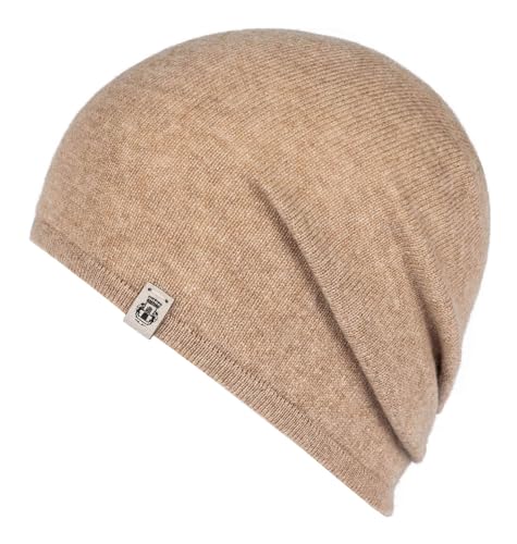 Roeckl Damen Pure Cashmere Beanie-Mütze, Beige, 55/60 cm von Roeckl