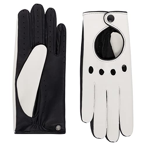 Roeckl Damen Rom Autofahrer Handschuhe, White/Black, 6.5 von Roeckl