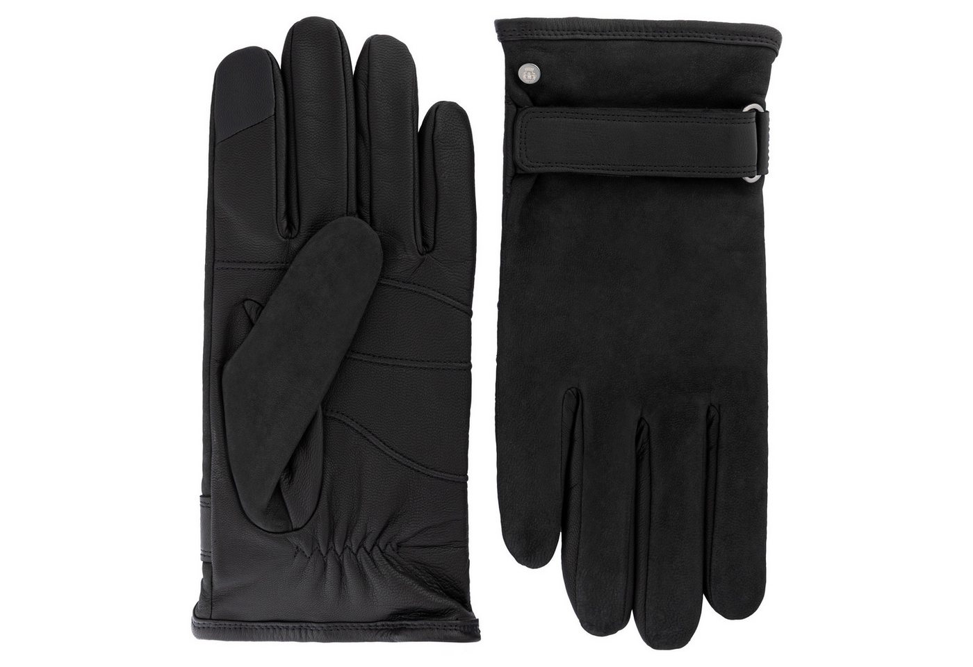 Roeckl Lederhandschuhe BREGENZ Velourshandschuhe mit Klettverschluss von Roeckl