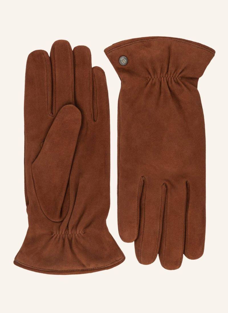 Roeckl Lederhandschuhe Strassburg Mit Woll-Futter braun von Roeckl