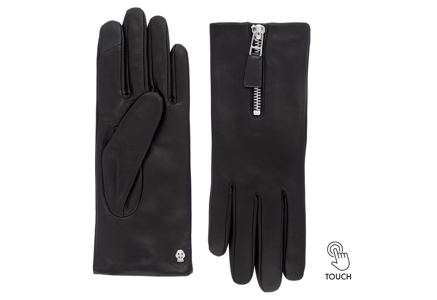 Roeckl Lederhandschuhe York Touch Fingerhandschuhe mit Reißverschluss von Roeckl