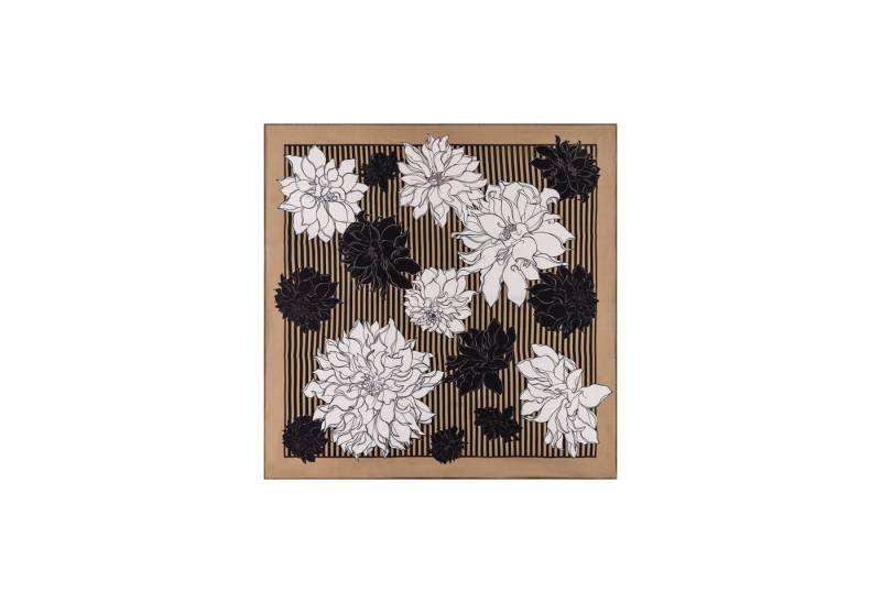 Roeckl Seidentuch Dahlias & Stripes, Seidentwill Tuch in floralem Design von Roeckl