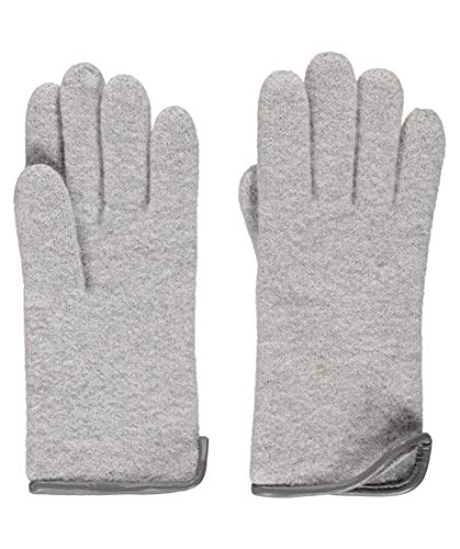 Roeckl Strickhandschuh Damen Lederpaspol hellgrau Größe 7,5 von Roeckl