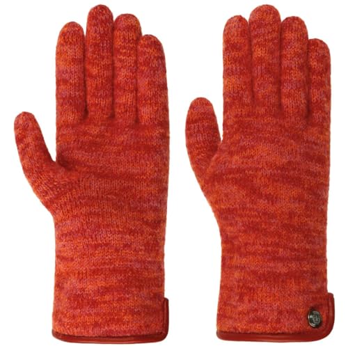 Roeckl Strickhandschuh Damen Lederpaspol multi rot Größe 7,5 von Roeckl