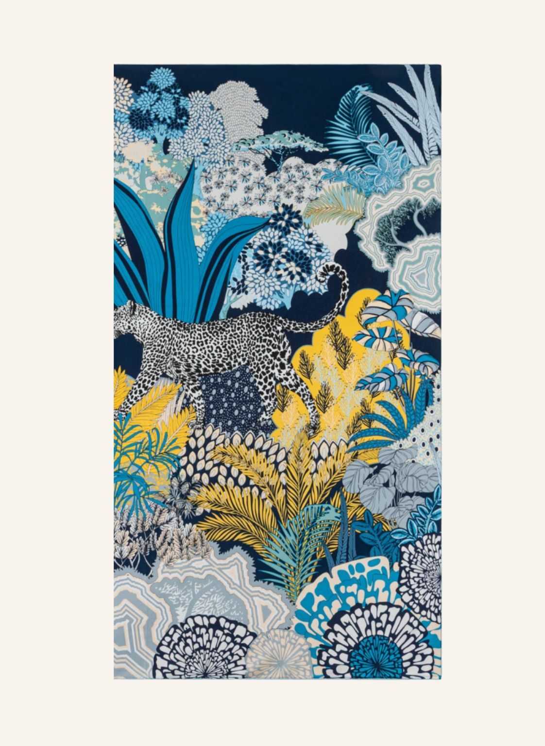 Roeckl Seidentuch Leopard Camouflage blau von Roeckl