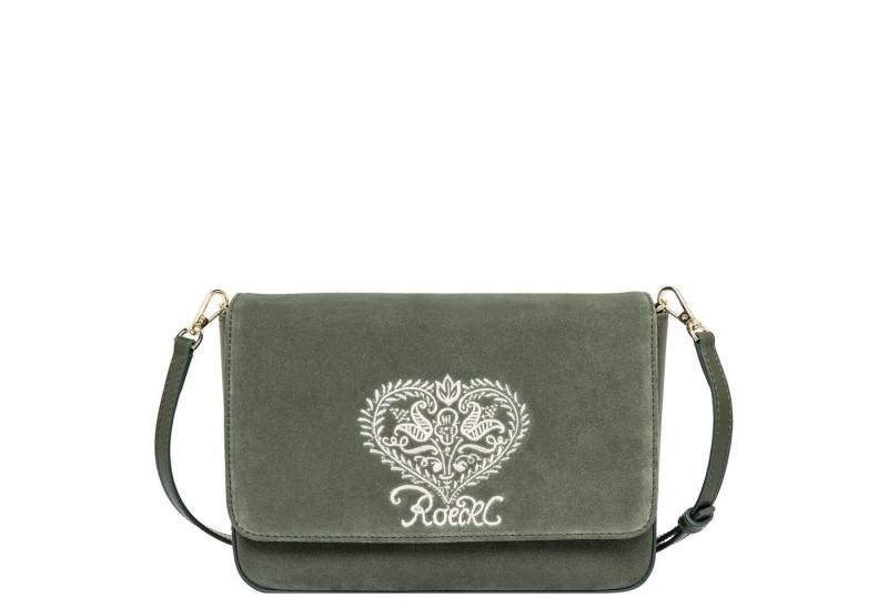Roeckl Umhängetasche VRONI, Veloursledertasche mit Stickerei von Roeckl