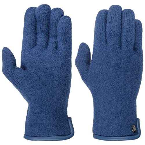 Roeckl Wollhandschuhe mit Lederpaspel Damen - Strickhandschuhe Fingerhandschuhe Herbst-Winter - 8 HS royalblau von Roeckl