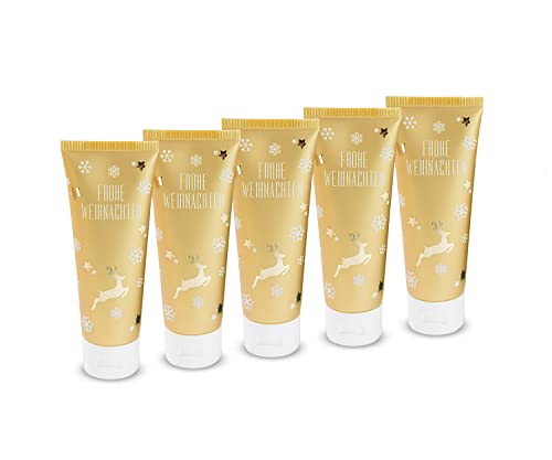 5x Römer Wellness Hand- & Nagelcreme (75 ml) Aloe Vera, mit liebevollem "Frohe Weihnachten" Aufdruck - schönes Geschenk, 5er Pack von Römer Wellness