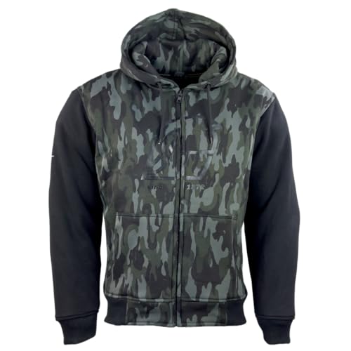 Motorrad Hoodie mit Aramid & Protektoren - Motorradjacke, Motorradhoodie für Herren & Damen, camouflage black von Römer