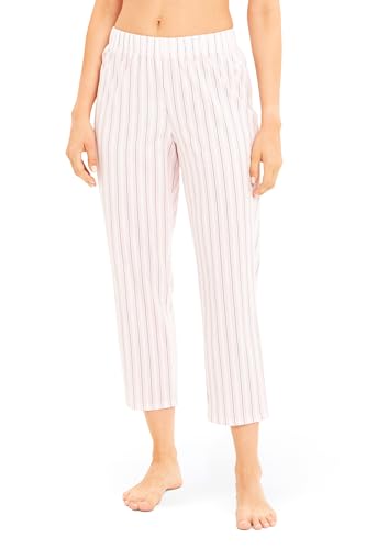 Rösch Basic 7/8-Pyjamahose im Streifendruck Rosa-Grau 1884817 50, 16834 von Rösch