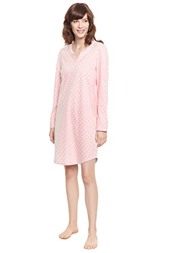 Rösch Damen Nachthemd Baumwolle Langarm Punkte auf Streifen 1884147 c11798, 48 von Rösch