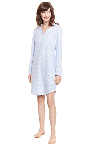 Rösch Damen Nachthemd Baumwolle Langarm Punkte auf Streifen 1884147 c16361, 48 von Rösch
