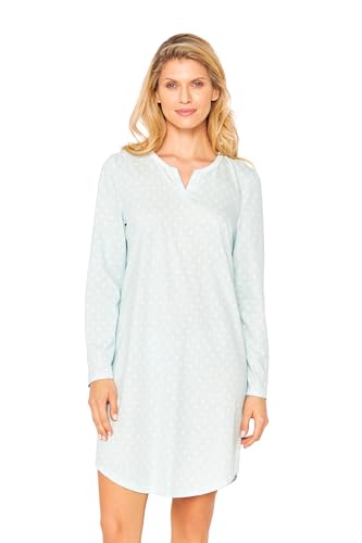 Rösch Damen Nachthemd Baumwolle Langarm Punkte auf Streifen 1884147 c16389, 50 von Rösch