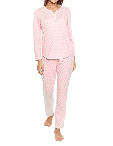 Rösch Damen Schlafanzug Baumwolle Punkte Streifen Langarm 1884146 c11798, 42 von Rösch