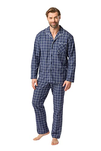 Rösch Herren Pyjama im Web-Karo Klassisch Paspeln 100% Baumwolle 1667305 16593, 56 von Rösch