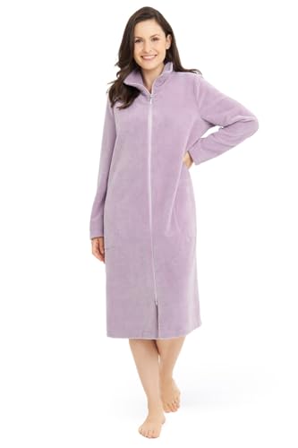Rösch Morgenmantel aus Flausch Pastellfarben Violett Materialmix 1253192 48, 11469 von Rösch