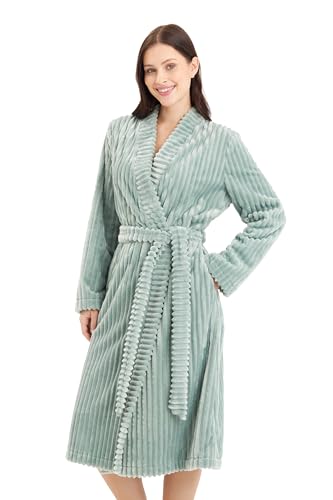 Rösch Morgenmantel aus Flausch in moderner RIPP-Optik 100% Polyester 1243500 42 16828 von Rösch