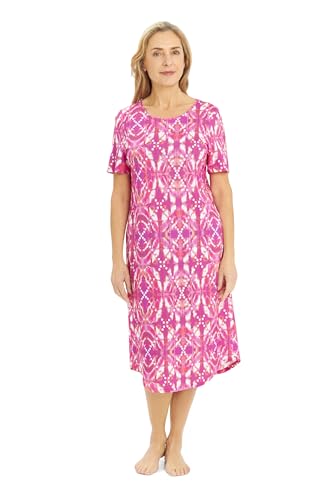Rösch Nachthemd Kurzarm im Grafikdruck in Pink Baumwolle/Modal 1253510 48, 16414 von Rösch