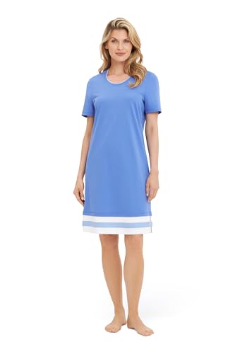 Rösch Nachthemd mit Colourblocking-Details Blau Baumwolle/Modal 1253151 46, 12252 von Rösch