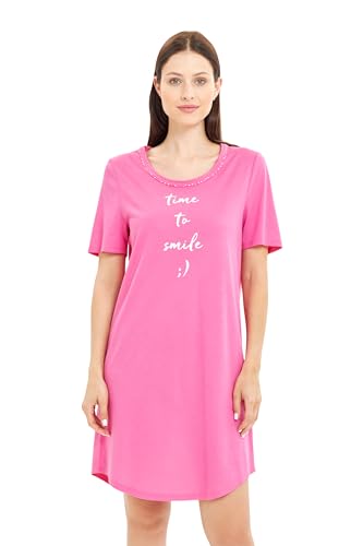 Rösch Nachthemd mit Statement-Print Pink Baumwolle/Modal 1243016 50 10012 von Rösch