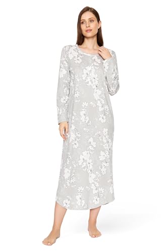 Rösch Nachtkleid mit grauem Blumenmuster 100% Baumwolle 1233517 40 16402 von Rösch