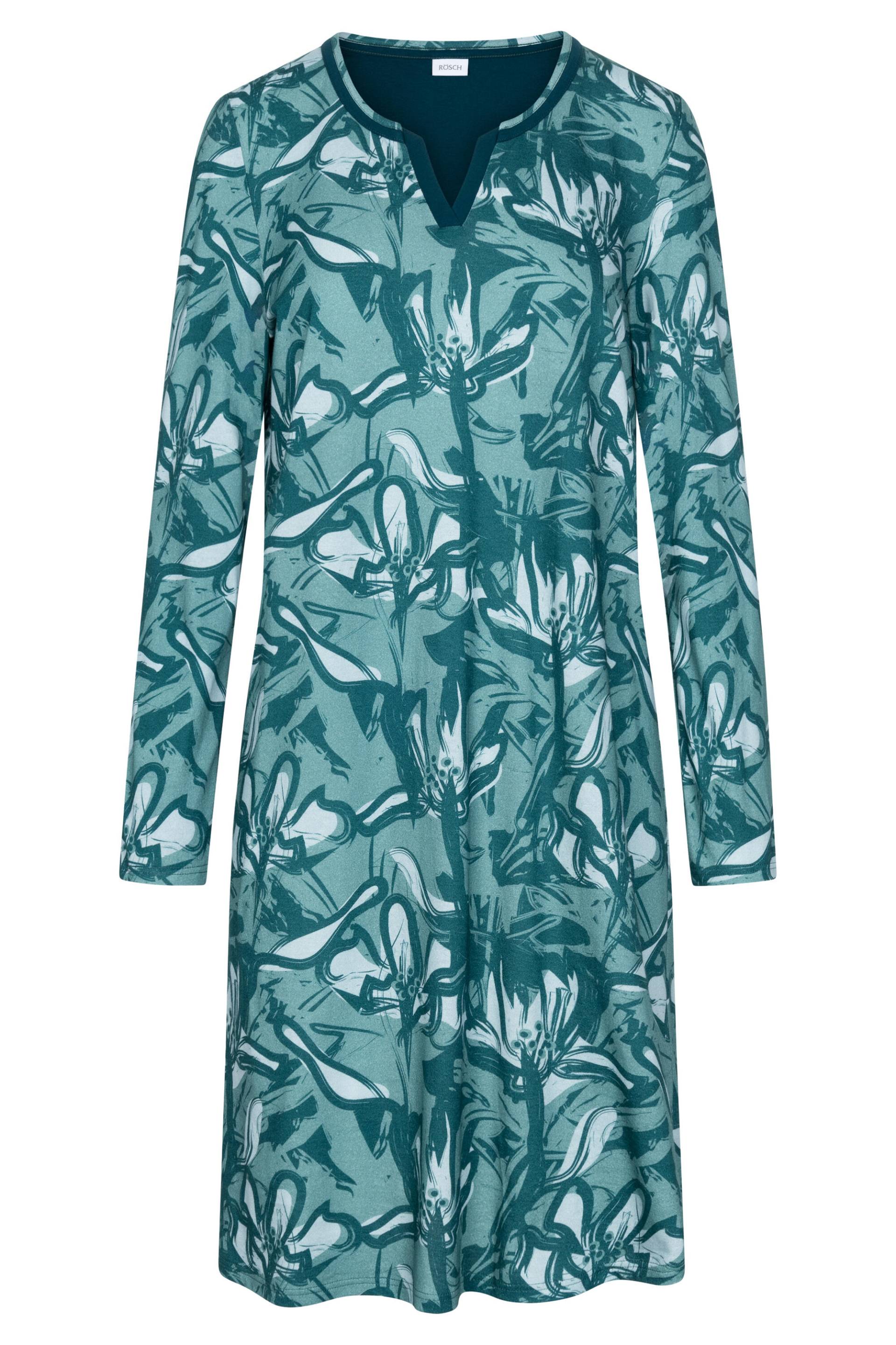 Rösch - Nightdress 1233561 petrol flowers - Gr. - 40 von Rösch