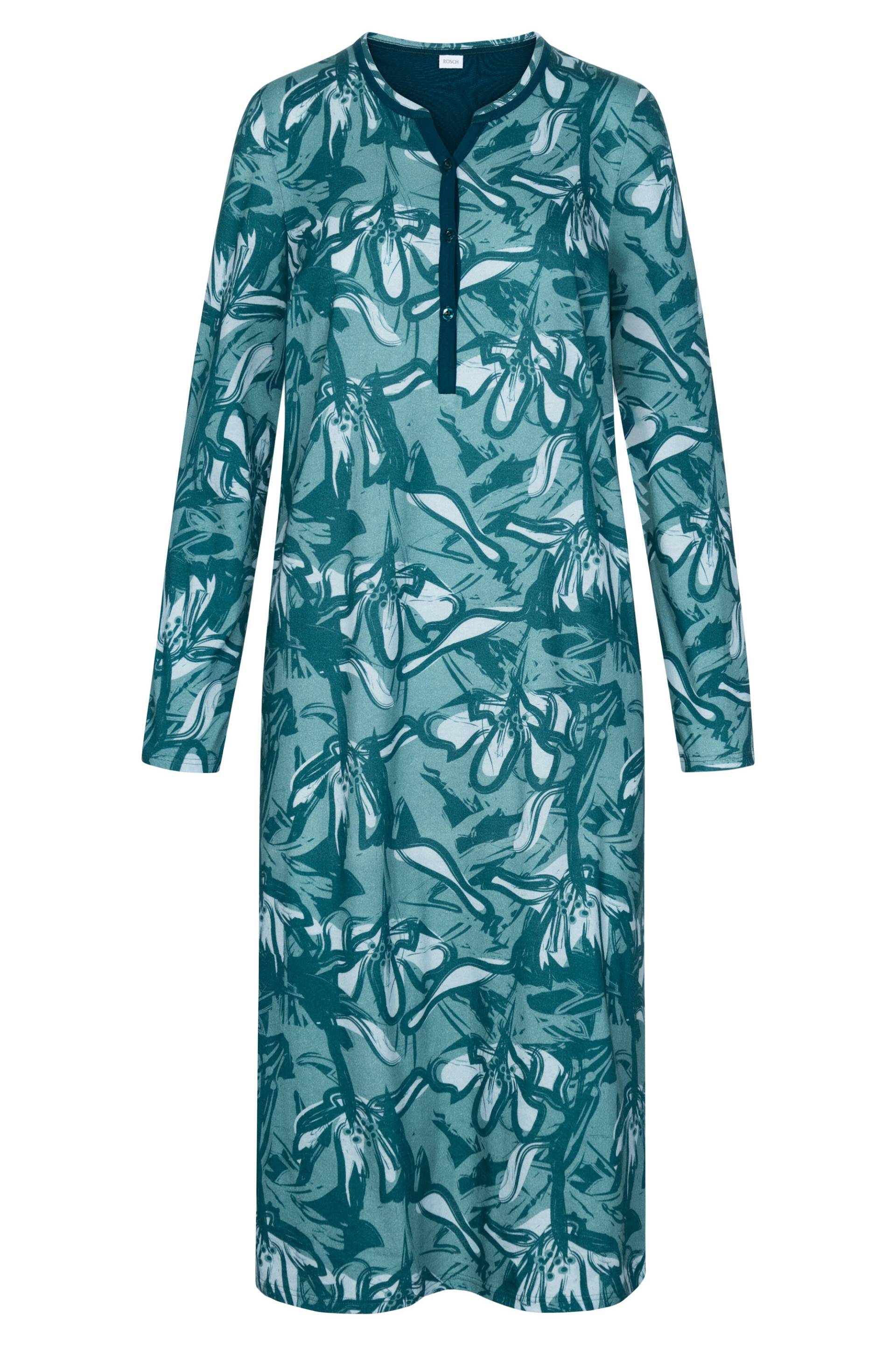 Rösch - Nightdress 1233562 petrol flowers - Gr. - 44 von Rösch