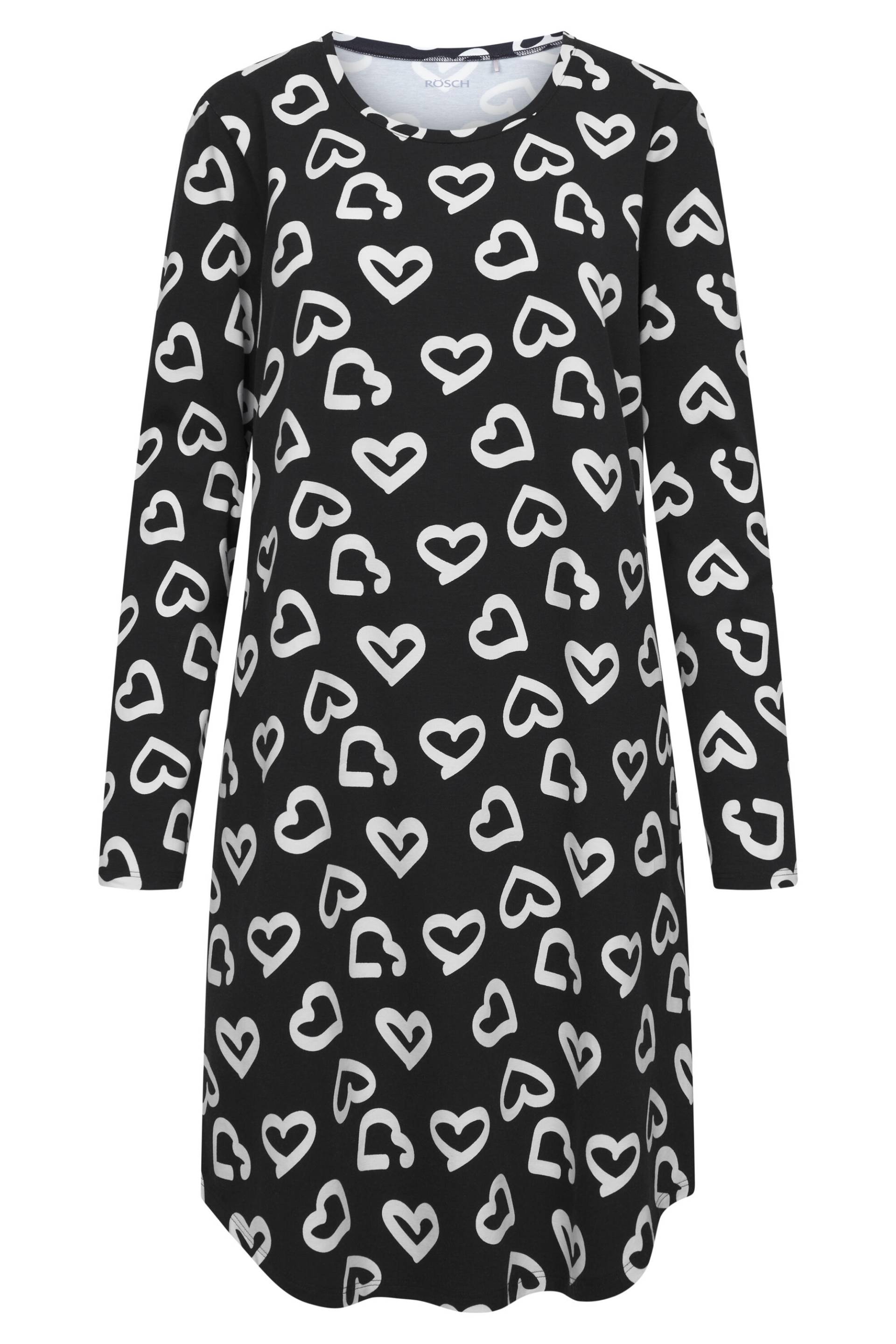 Rösch - Nightdress 1253711 hearts black - Gr. - 42 von Rösch