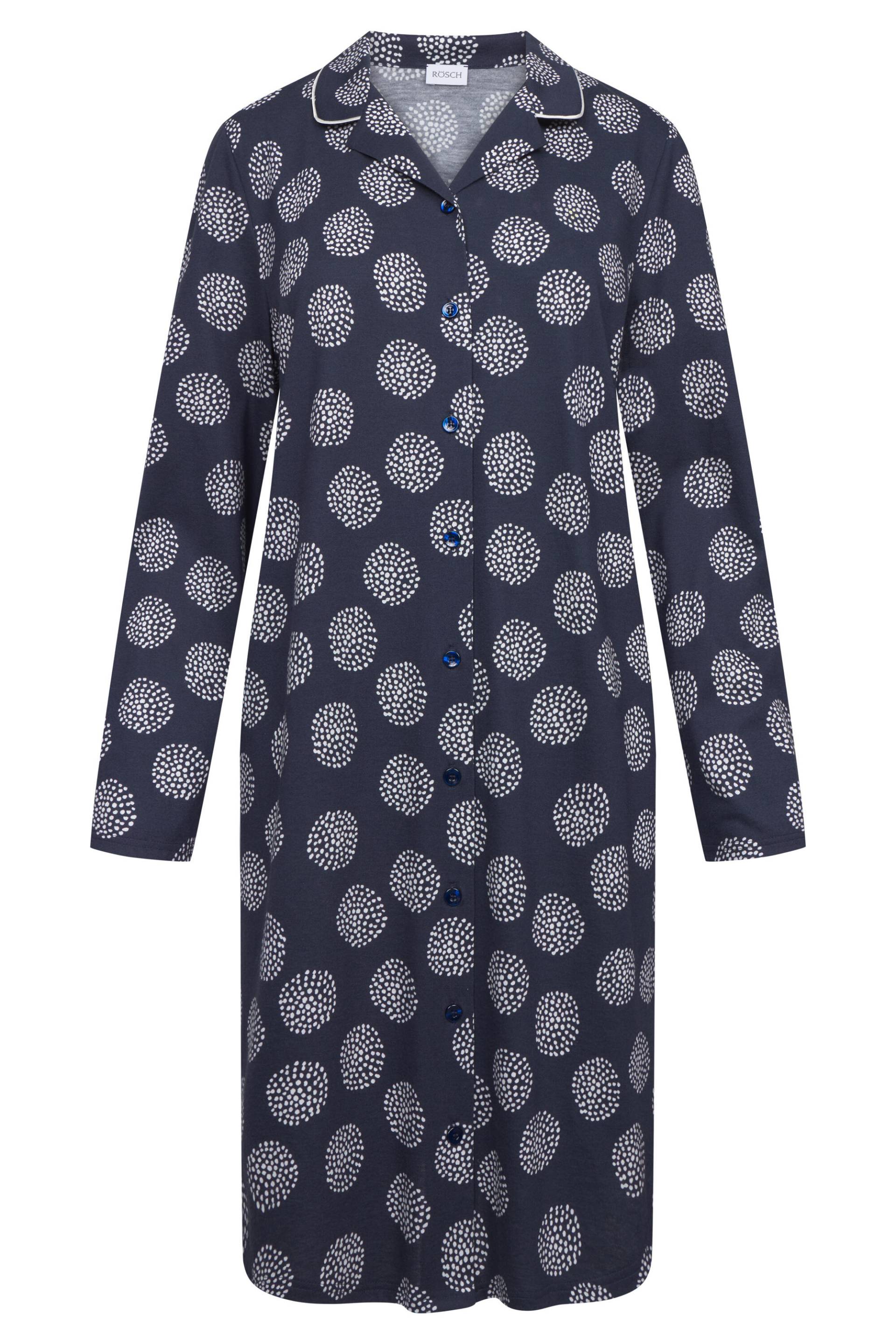 Rösch - Nightdress 1253728 navy dots - Gr. - 44 von Rösch