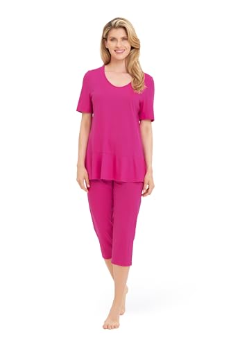 Rösch Pyjama mit Schößchen-Detail Pink Baumwolle/Modal 1253248 46, 10046 von Rösch