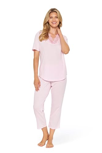 Rösch Pyjama mit Spitzendetails Rosa Baumwolle 1243111 42, 10038 von Rösch