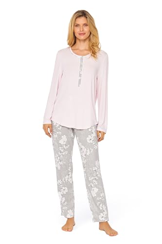 Rösch Pyjama mit grauem Blumenmuster 100% Baumwolle 1233515 40 16402 von Rösch