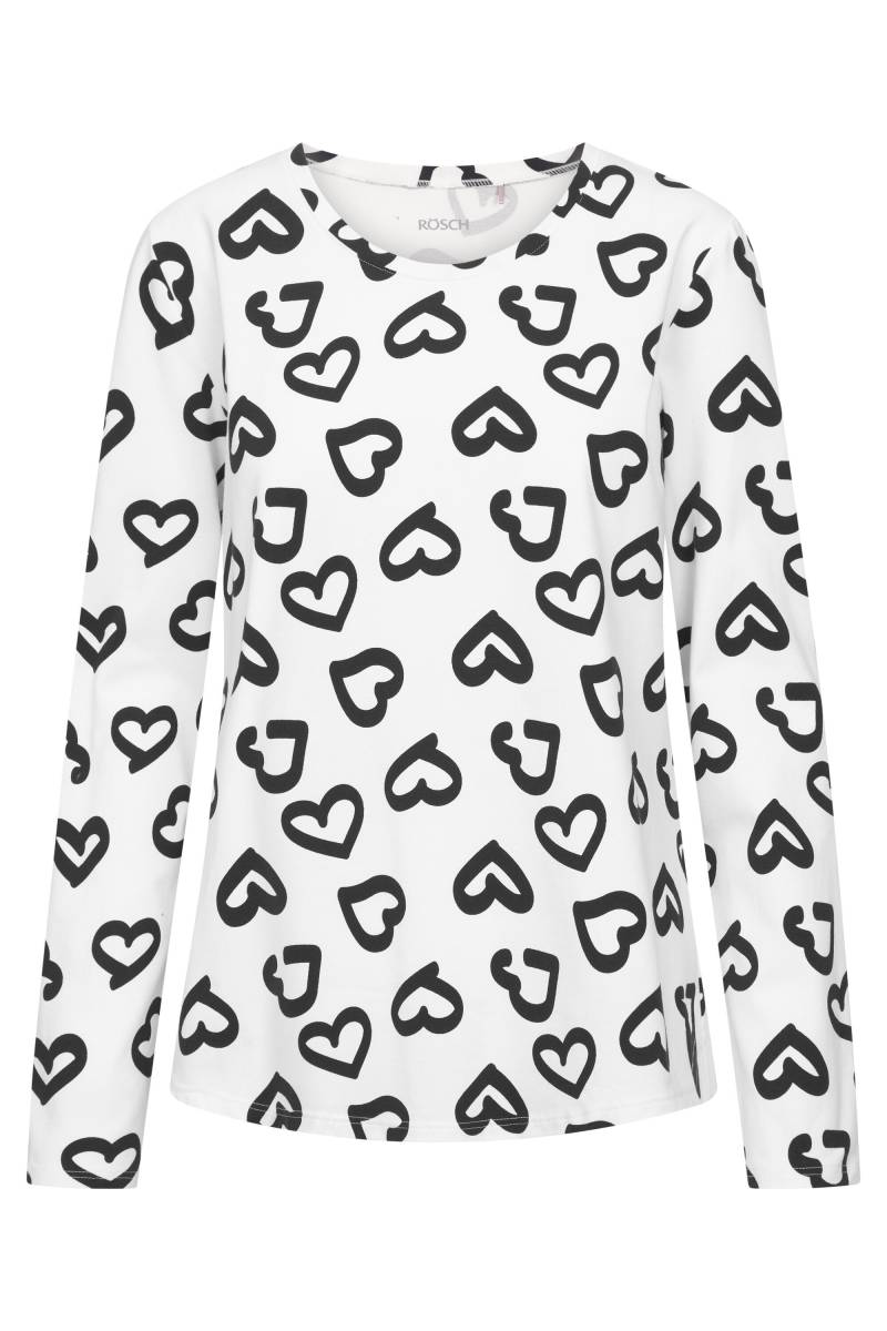 Rösch - Shirt 1253712 hearts offwhite - Gr. - 44 von Rösch