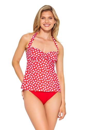 Rösch Tankini-Oberteil Neckholder im Retro-Tupfendruck Rot-Weiß 1245575 42 D 16366 von Rösch