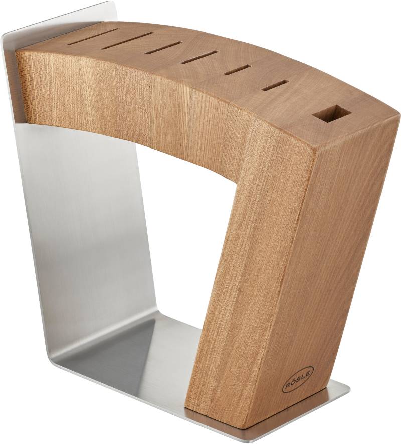 RÖSLE Messerblock "MoveX" 1 Stk. aus Edelstahl und Ulmenholz, zwei Standpositionen, unbestückt von Rösle