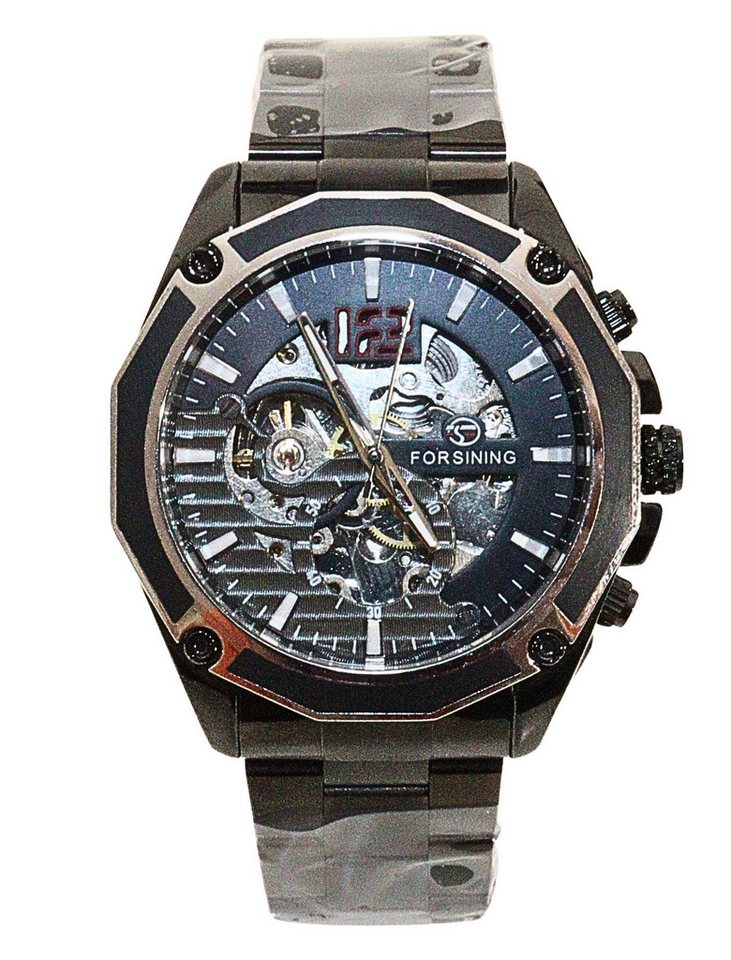 Rötting Design Automatikuhr Herrenuhr Marke Forsining Skelett schwarzes Ziffernblatt, Skelett Ziffernblatt von Rötting Design