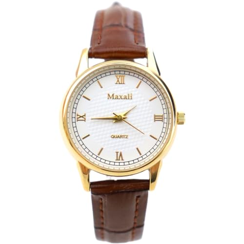 Rötting Design Damenuhr Quarz aus der Collection Maxali - dunkelbraunes Lederarmband goldrosefarbenes Gehäuse von Rötting Design